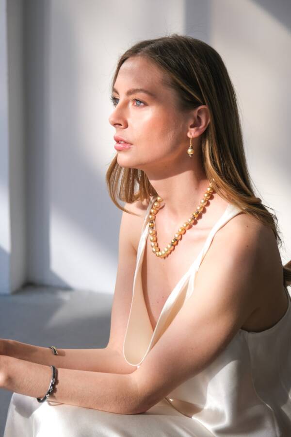 LUANA CULTURED SOUTH SEA GOLDEN PEARL EARRINGS - Image 4