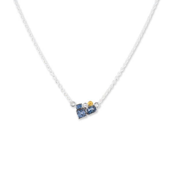 PRISMIC CLUSTER NECKLACE, BLUES