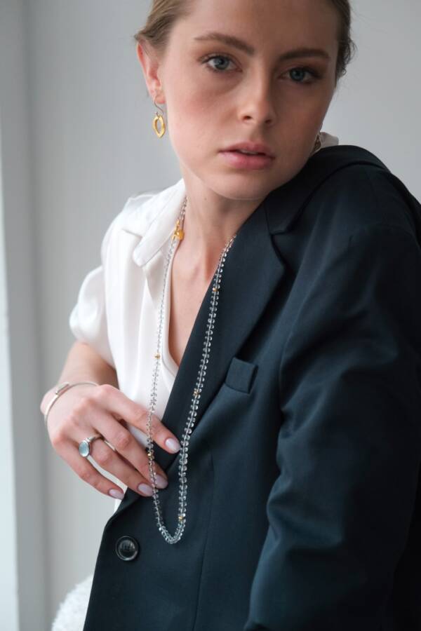 SARAH AQUAMARINE BEAD NECKLACE - Image 4
