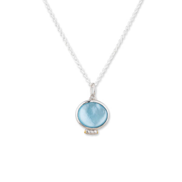 CERNIER BLUE TOPAZ DOUBLET NECKLACE