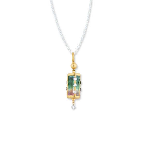 CAGEDTRICOLOR TOURMALINE NECKLACE
