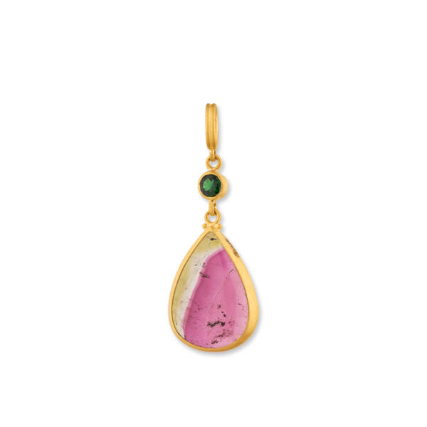 JUICY MAGENTA WATERMELON TOURMALINE PENDANT