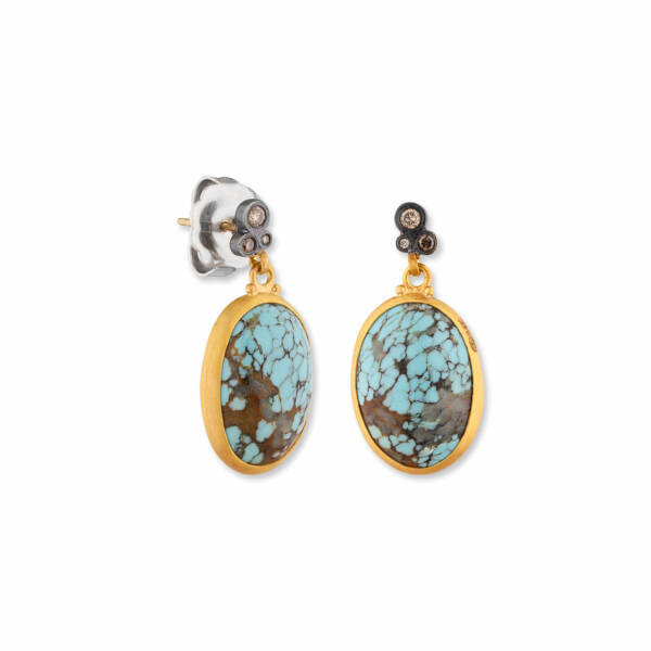 MY WORLD NEVADA #8 TURQUOISE EARRINGS