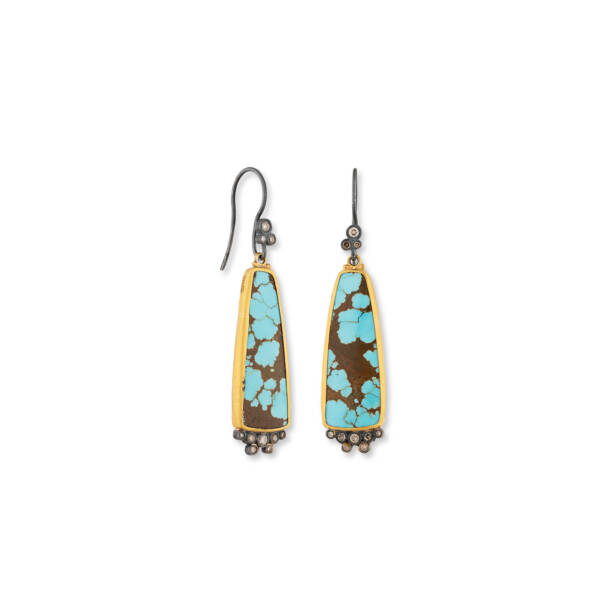 MY WORLD NEVADA #8 TURQUOISE EARRINGS
