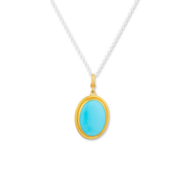 SLOANE OVAL TURQUOISE PENDANT