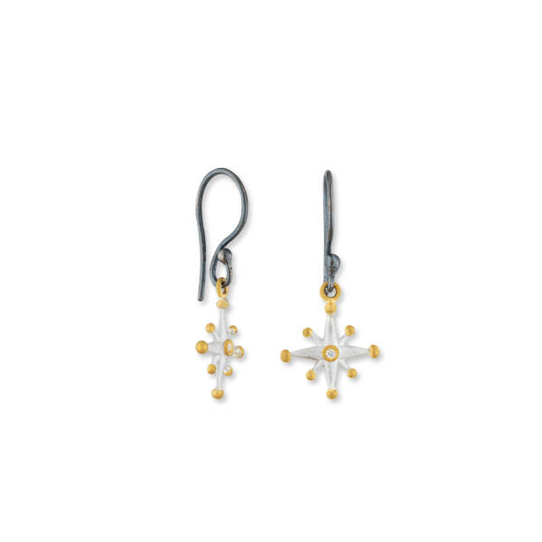 STARBURST SMALL ON OXIDIZED EARWIRES