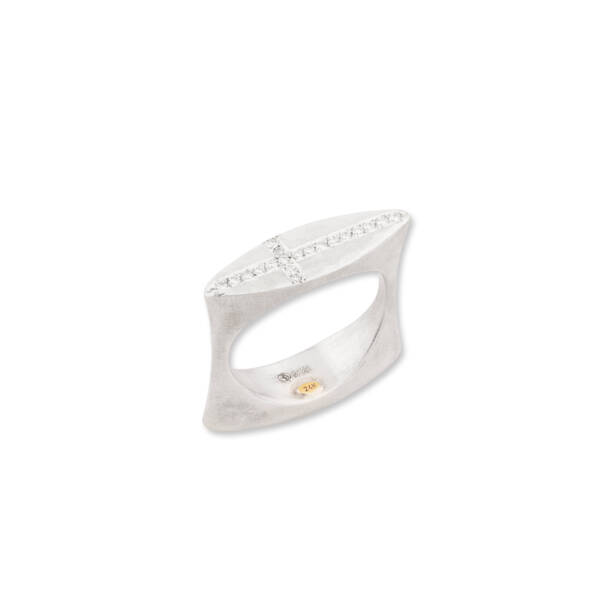 STOCKTON FLIPPER CROSS RING W/DIA
