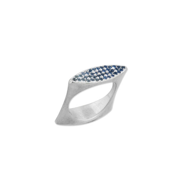 STOCKTON FLIPPER CROSS RING W/SAPPHIRES