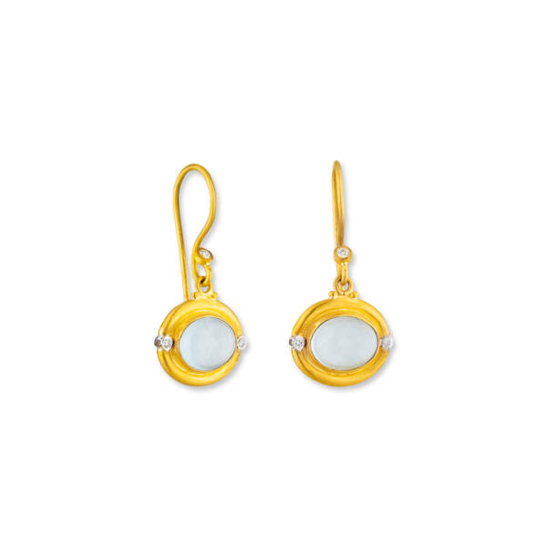 SKY OVAL AQUAMARINE EARRINGS