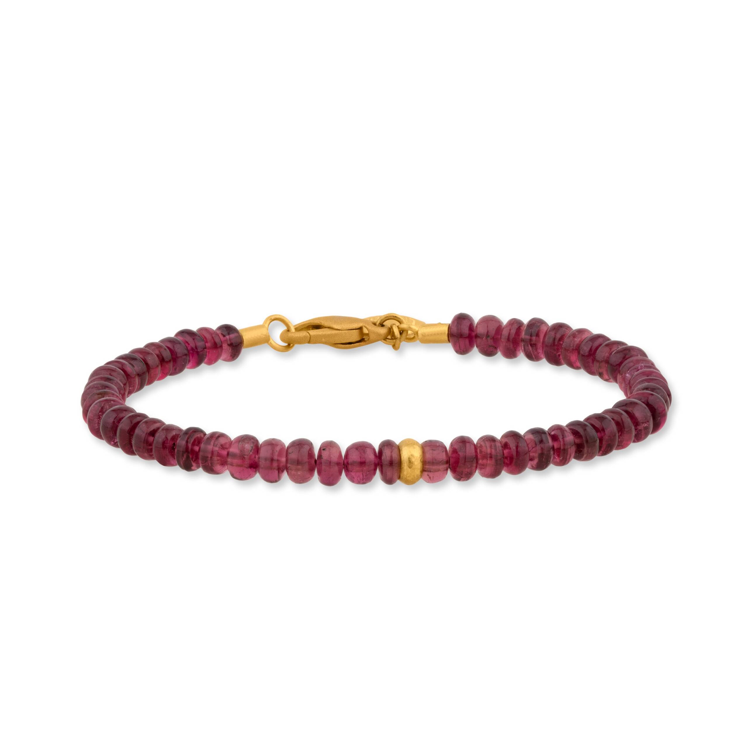 SARAH RUBELLITE BEAD BRACELET
