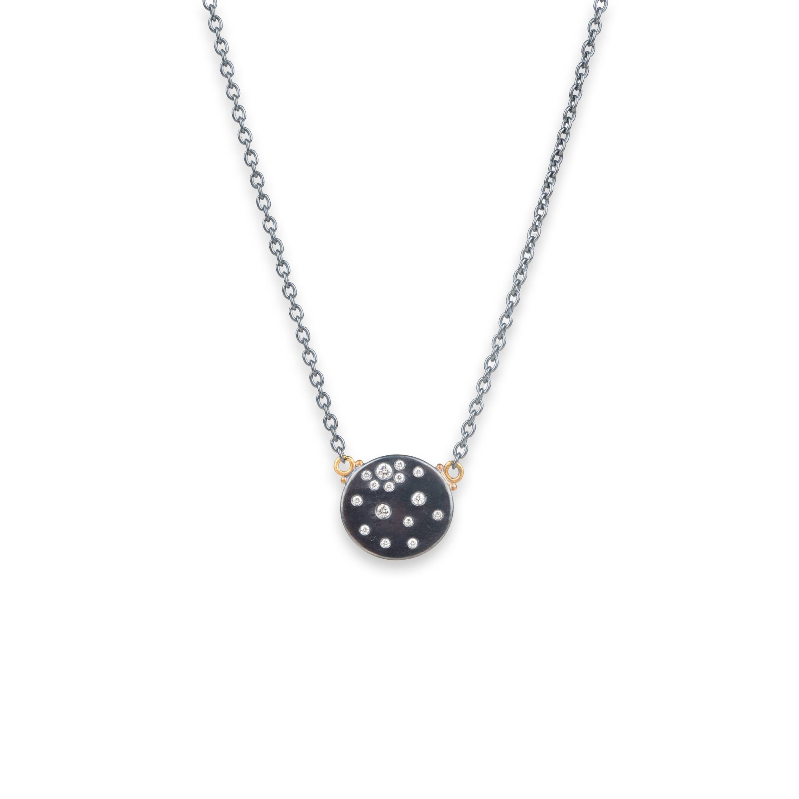 OXIDIZED CACHET DIAMOND SPRINKLE NECKLACE