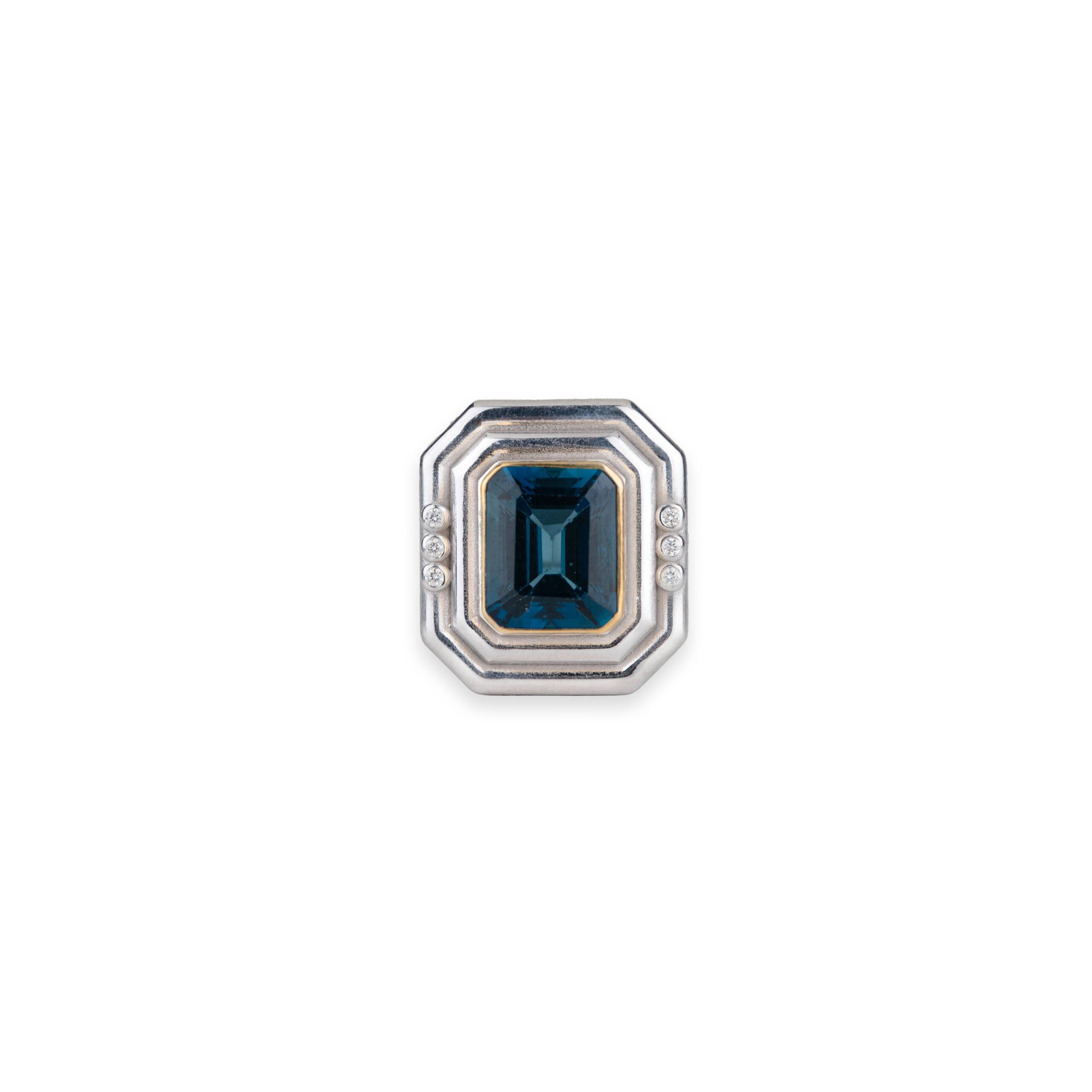 DECO LARGE LONDON BLUE TOPAZ RING - Image 2