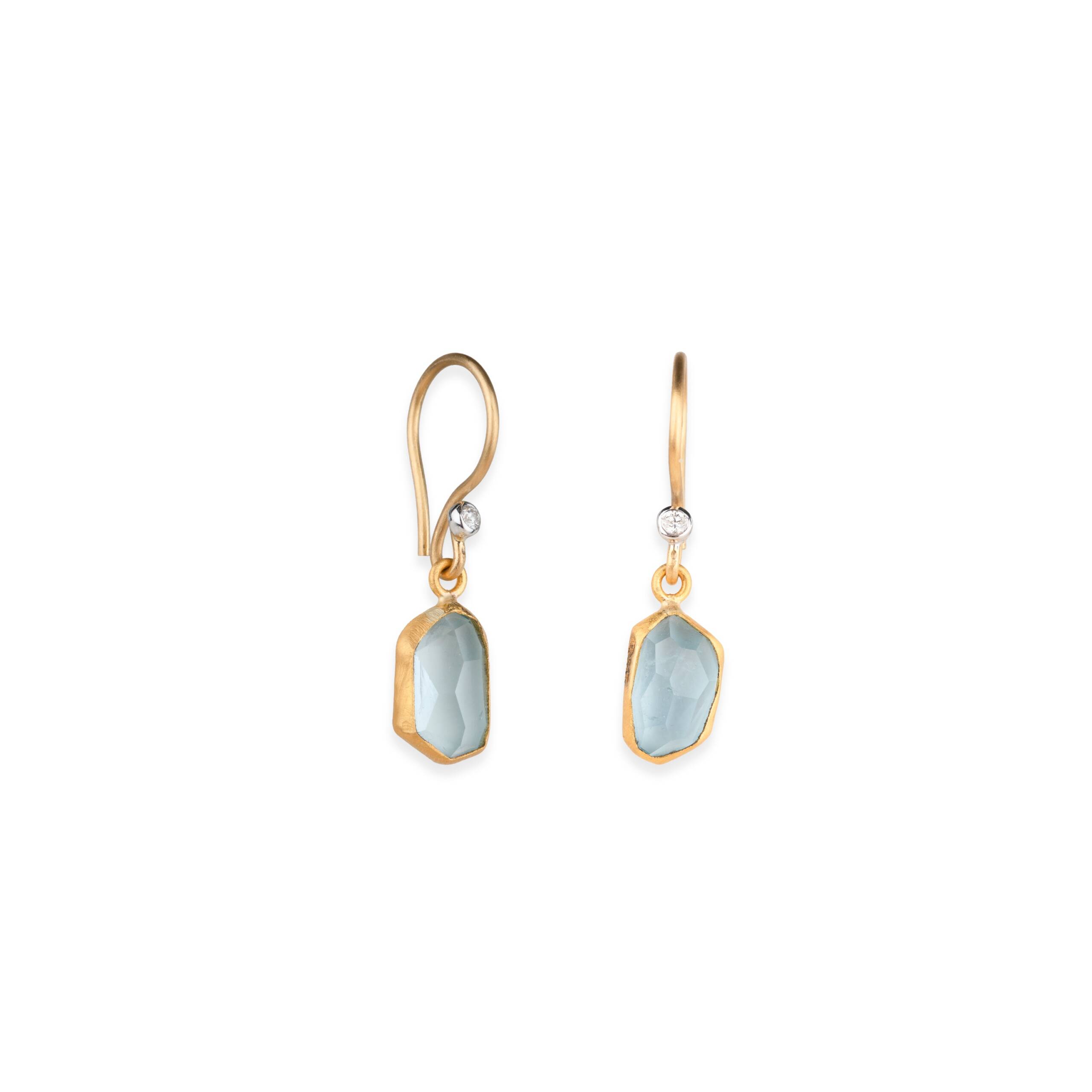 FREEFORM AQUAMARINE EARRINGS
