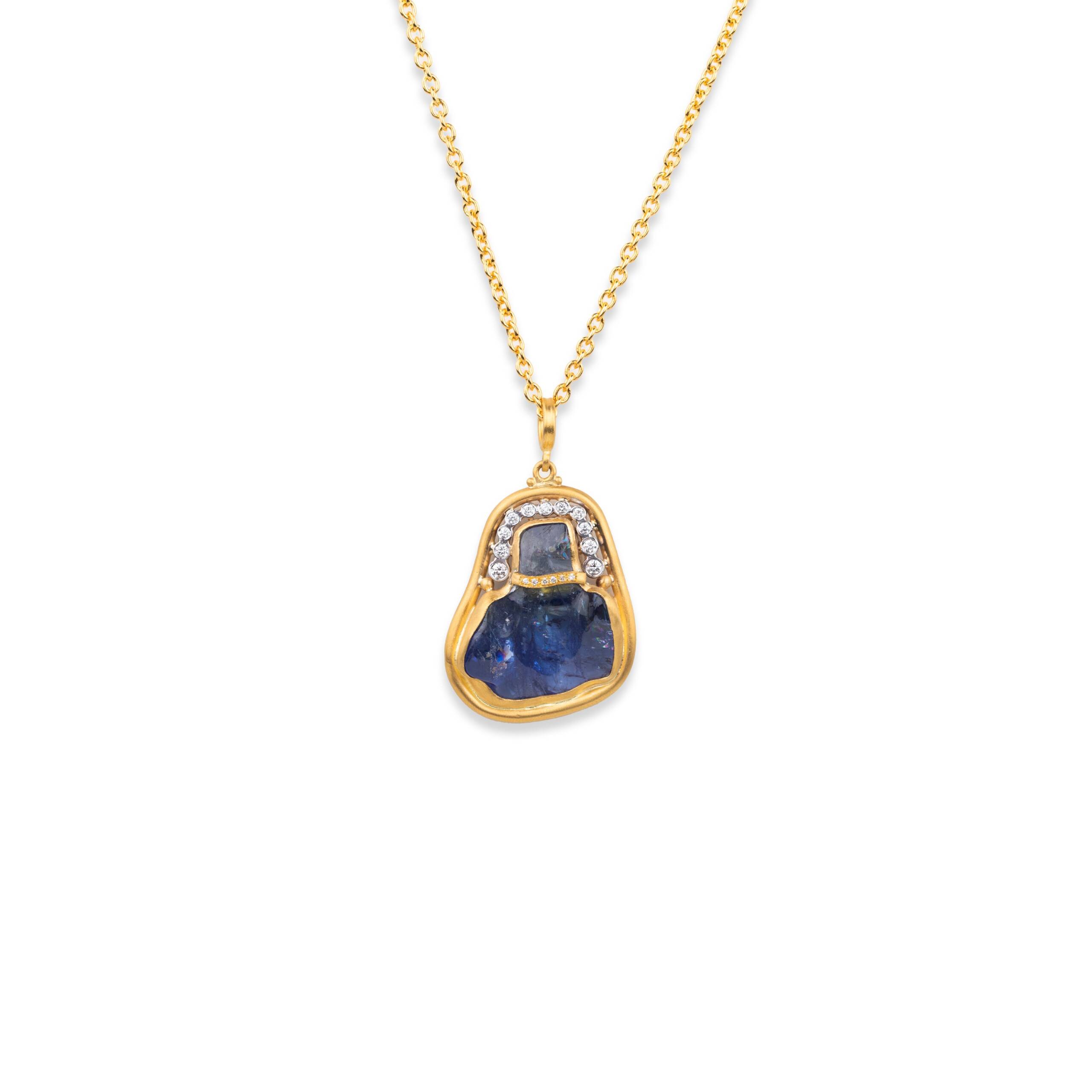 FREEFORM OCEAN EXPLOSION TANZANITE PENDANT
