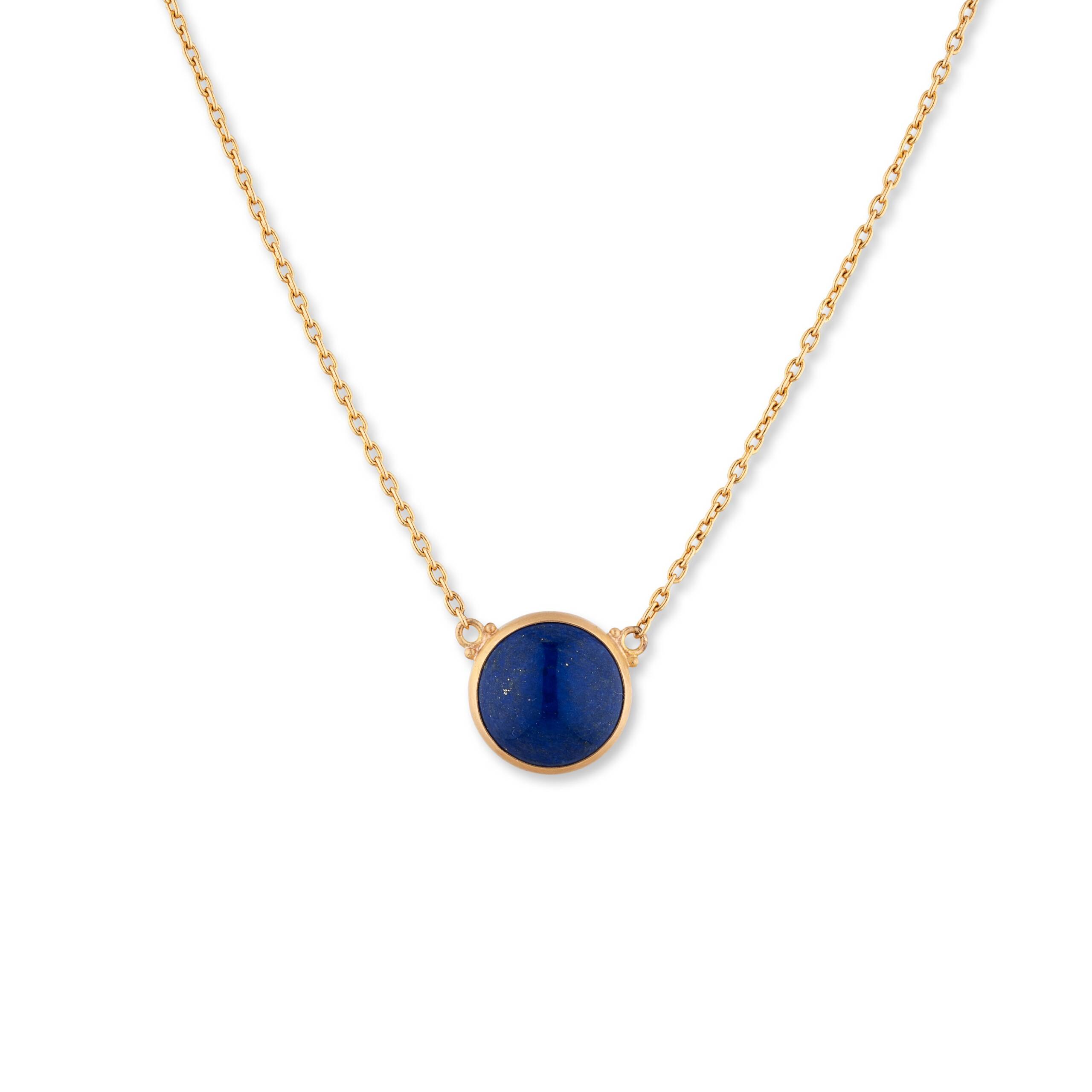 MODERN PEACH GLOW LAPIS NECKLACE