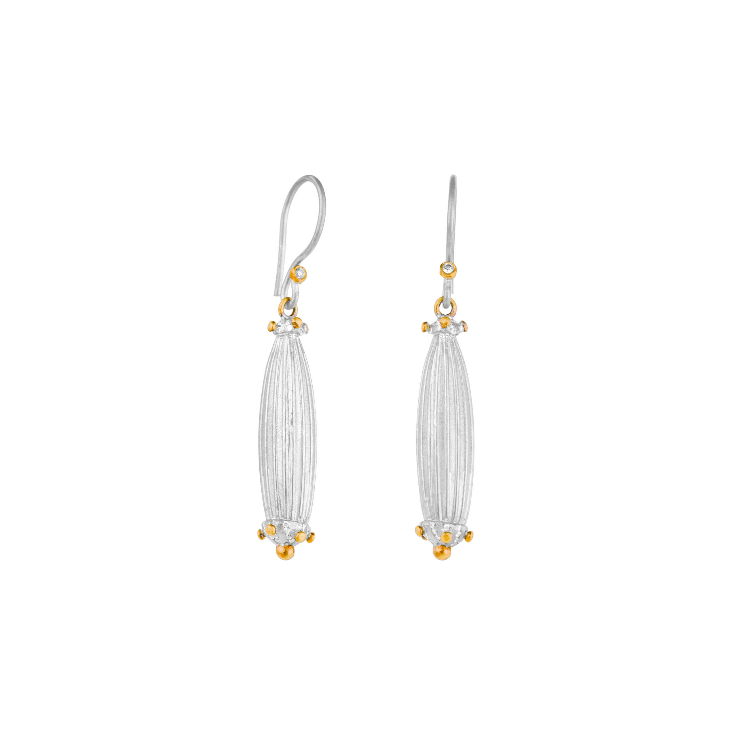 TOSCA 24K&SIL EARRINGS, DIA, 32MM