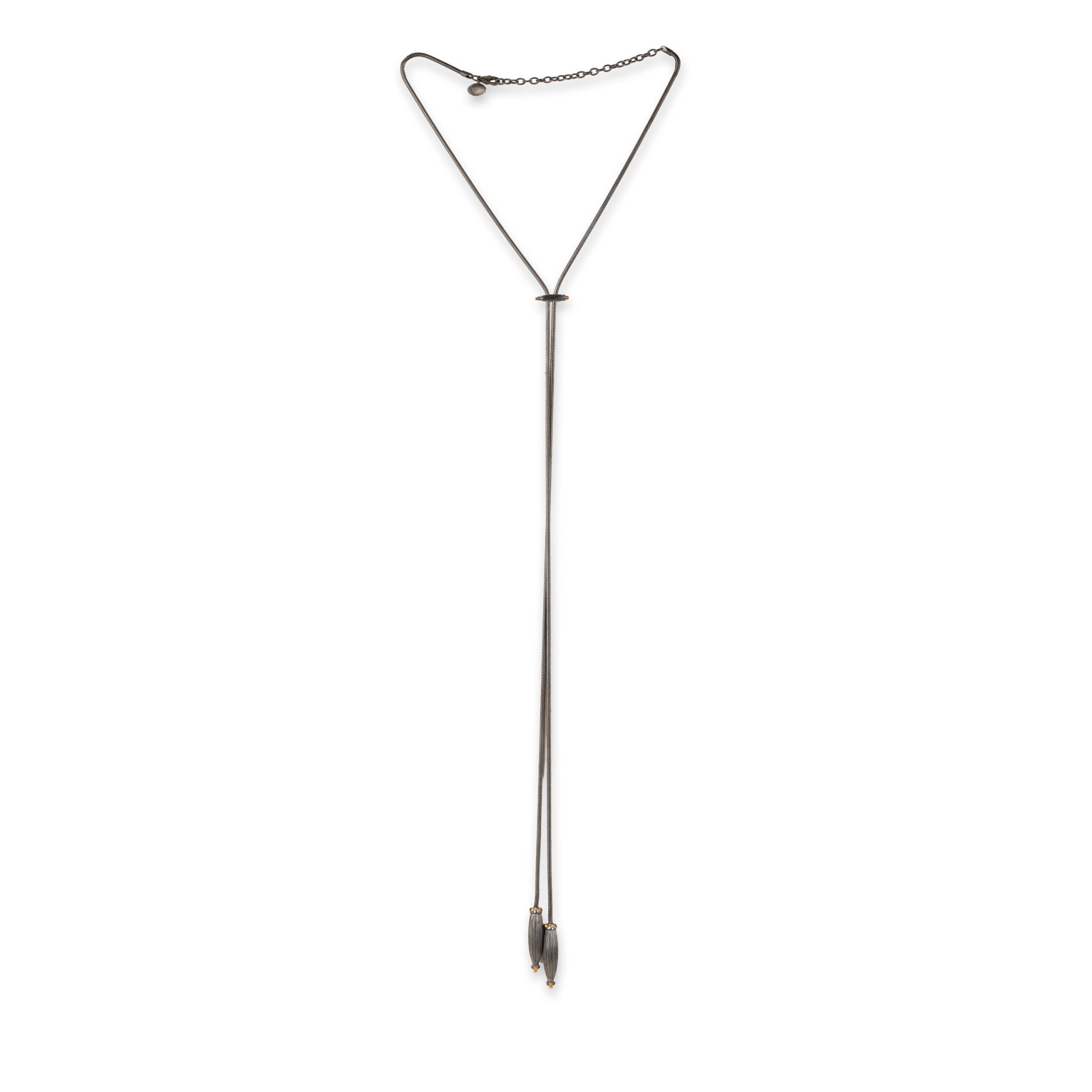 TOSCA 24K & OXIDIZED NECKLACE, DIAMONDS - Image 2